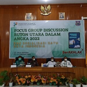Badan Pusat Statistik menyelenggarakan FDG Buton Utara dalam angka 2022, sekaligus sosialisasi Satu Data Indonesia di Aula Bappeda, kemarin.