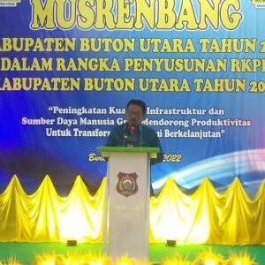Bupati Butur, Muh. Ridwan Zakariah ketika memaparkan desain arah pembangunan daerah pada tahun 2023 mendatang.