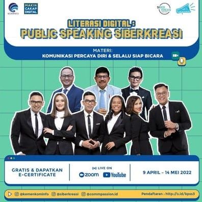 Kemenkominfo melalui GNLD Siberkreasi Menggelar Kelas Public Speaking untuk Mendorong Kemampuan Komunikasi Digital dan Strategi