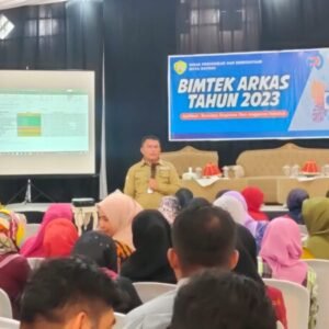 Suasana kegiatan bimtek ARKAS tahun 2023 di gedung Arsalana kota Baubau