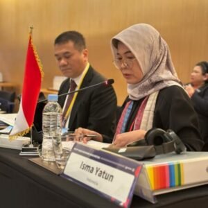 Ketua Badan Pemeriksa Keuangan Republik Indonesia (BPK RI), Isma Yatun saat menghadiri Konferensi Internasional Lembaga Pemeriksa sedunia. Ketua Badan Pemeriksa Keuangan Republik Indonesia (BPK RI), Isma Yatun saat menghadiri Konferensi Internasional Lembaga Pemeriksa sedunia.